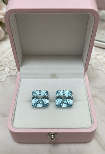 Square Shape Blue topaz Loose Stone 13.11ct & 12.93ct