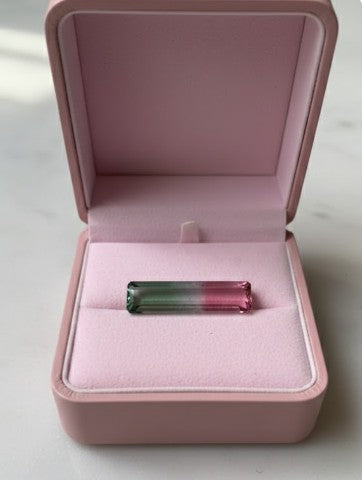 Brazilian Long Rectangular Watermelon Tourmaline Loose stone 7.35ct