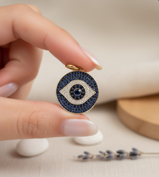 Evil Eye Charm with Openable Bail