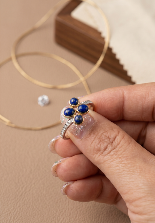Blue Cluster Ring