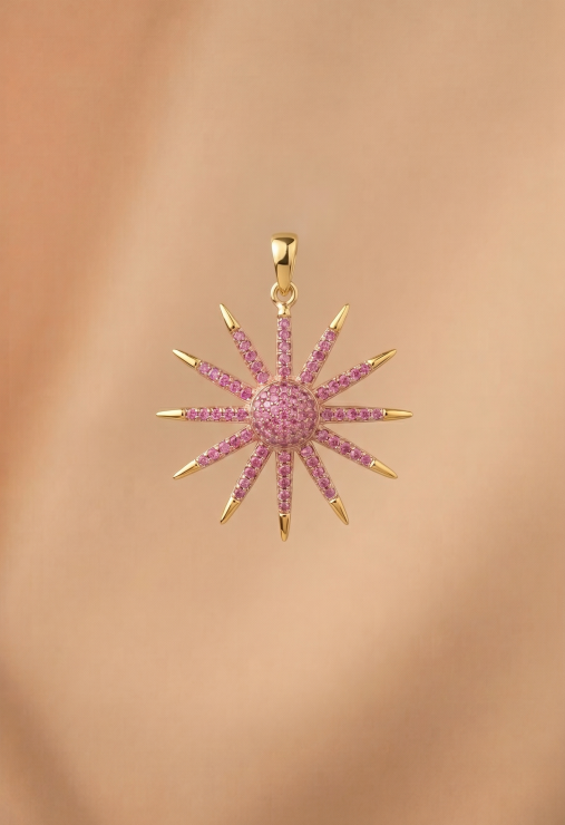 Pink Sun Charm