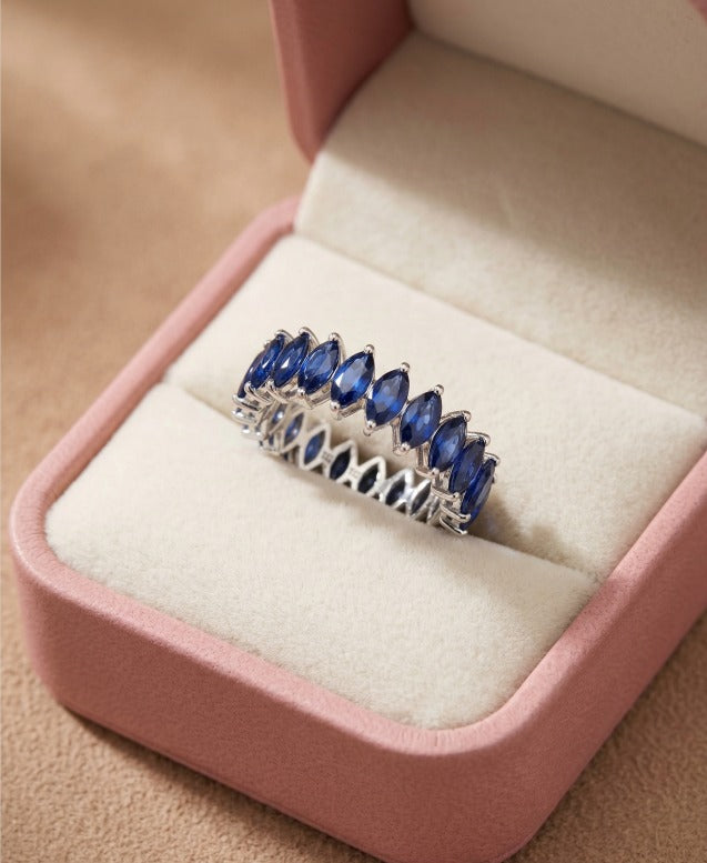 Marquise Cut Blue Sapphire Flexi Ring