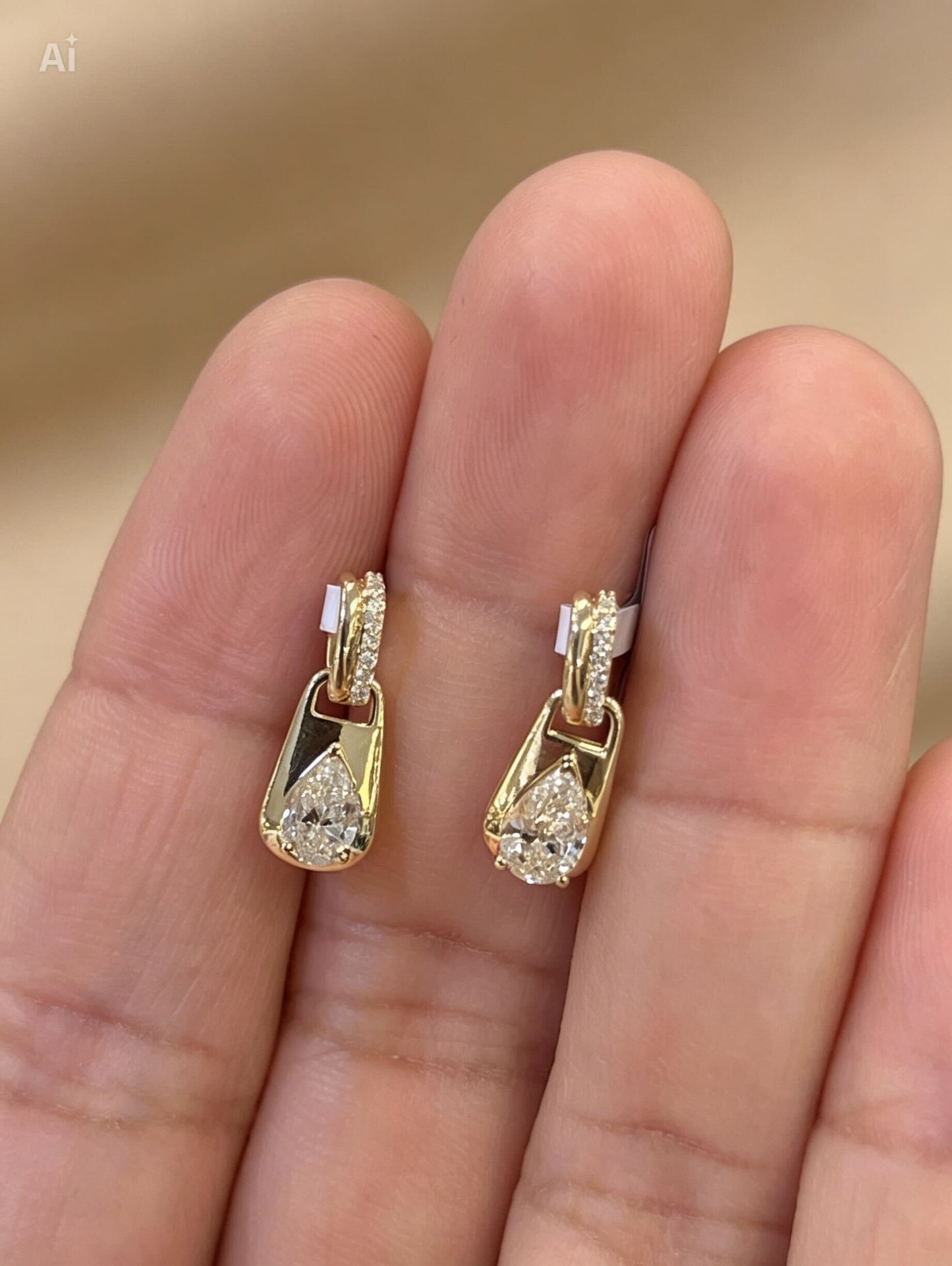 Pear Cut Natural Diamond Charms