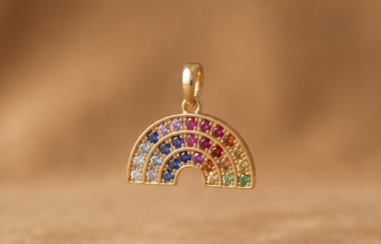 Multi Sapphire Rainbow Pendant