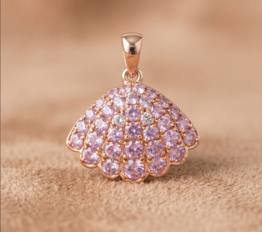 Pink Sapphire Shell Charm