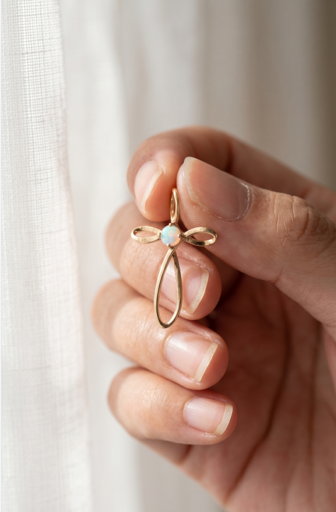 Opal Cross Pendant