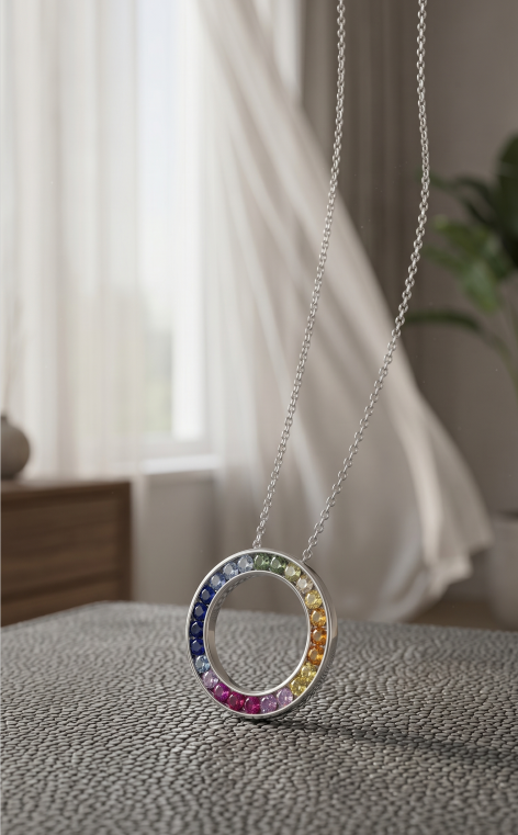Rainbow Sapphire Necklace