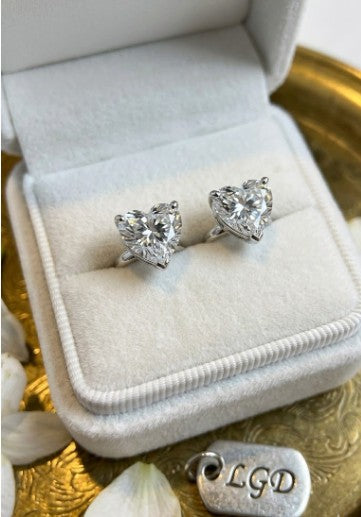 Heart Cut LGD Stud Earrings 3.56ct