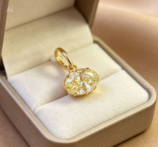 Oval Cut Natural Diamond Pendant